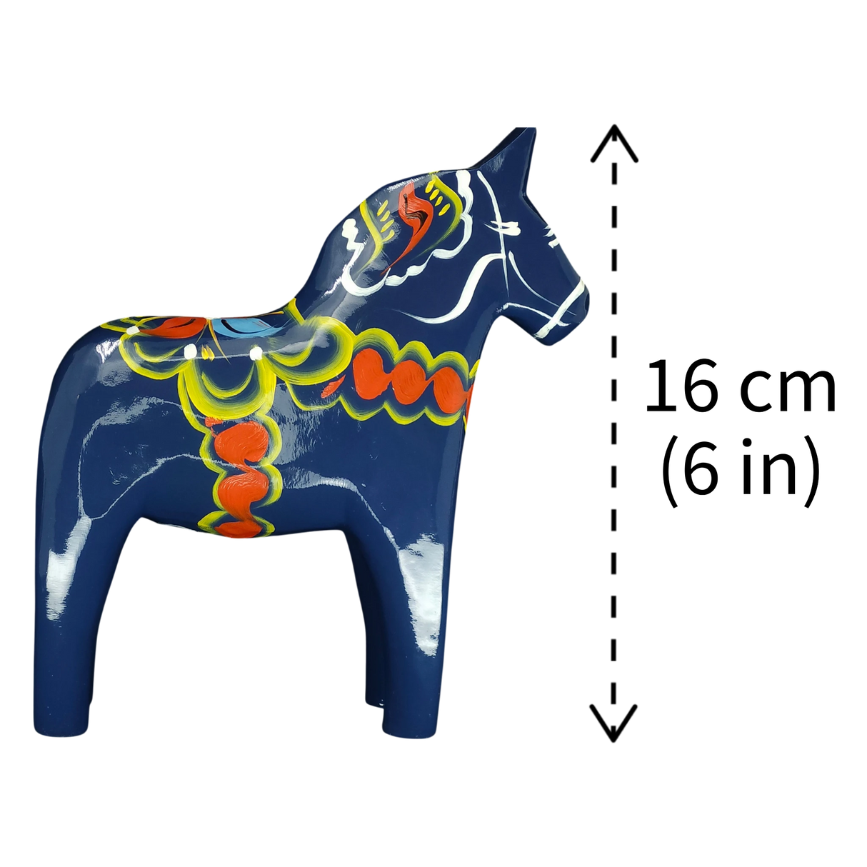 Dala Horse: Blue Swedish Dala Horse Dark Blue | Handcrafted by Nils Olsson in Sweden