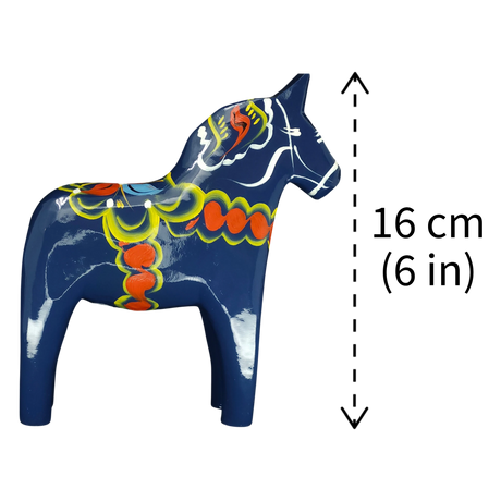 Dala Horse: Blue Swedish Dala Horse Dark Blue | Handcrafted by Nils Olsson in Sweden