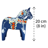 Dala Horse: Blue Swedish Dala Horse Dark Blue | Handcrafted by Nils Olsson in Sweden