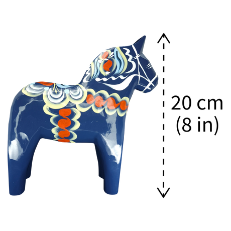 Dala Horse: Blue Swedish Dala Horse Dark Blue | Handcrafted by Nils Olsson in Sweden