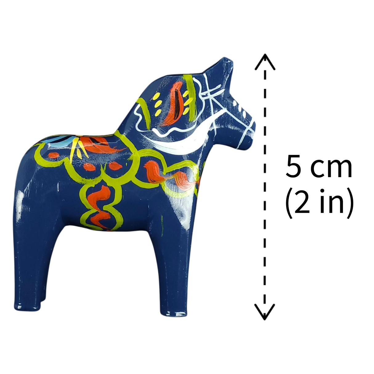 Dala Horse: Blue Swedish Dala Horse Dark Blue | Handcrafted by Nils Olsson in Sweden