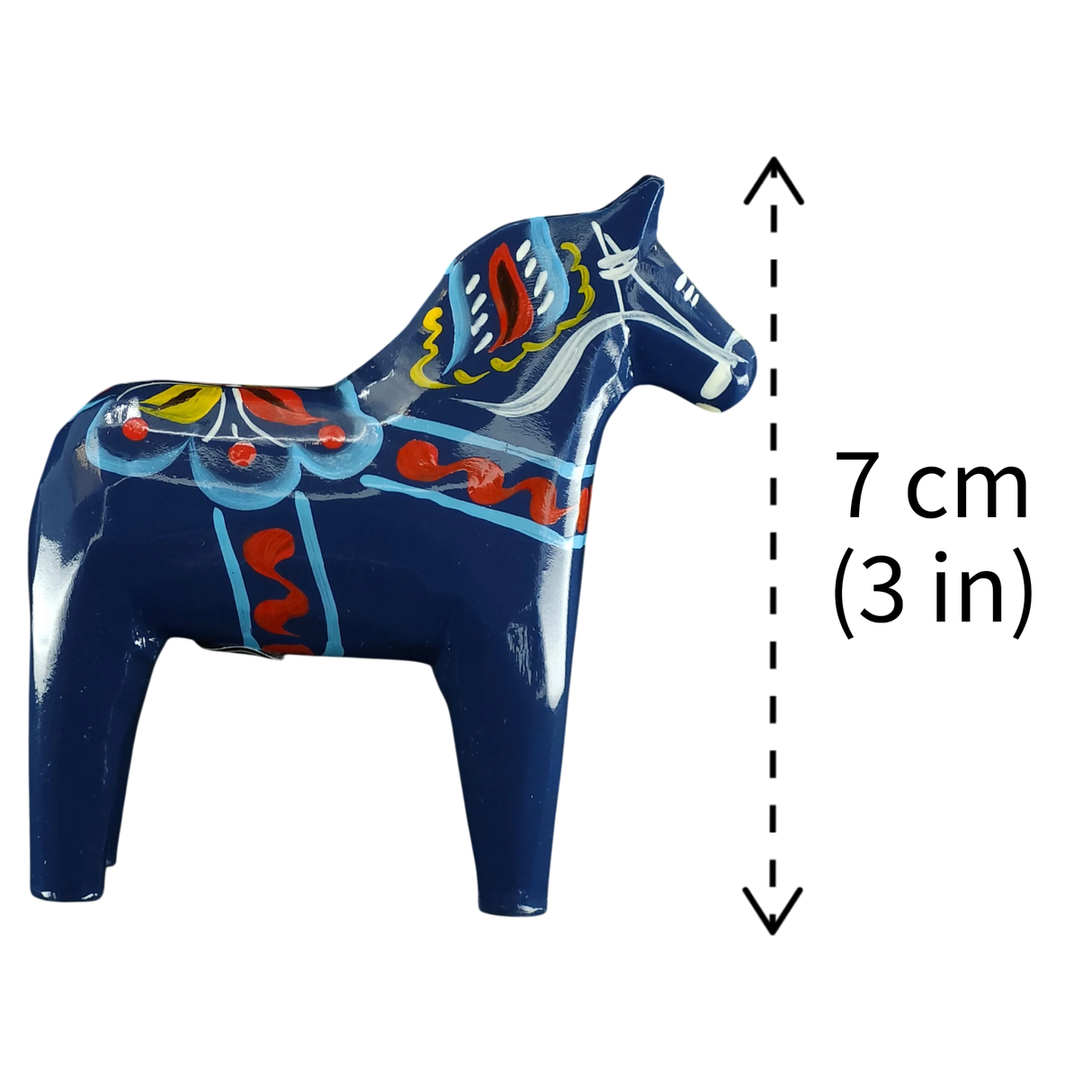 Dala Horse: Blue Swedish Dala Horse Dark Blue | Handcrafted by Nils Olsson in Sweden