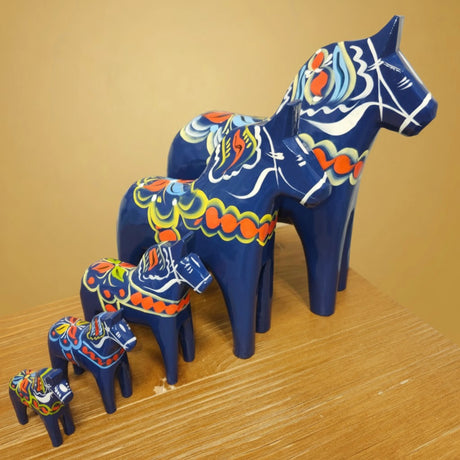 Dala Horse: Dark Blue Swedish Dala Horse | Handcrafted by Nils Olsson in Sweden