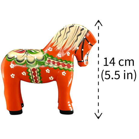 The Dala Horse: Red Swedish Dala Horse "Färnäshästen" by Nils Olsson is a handcrafted 14 cm (5.5 in) folk art piece from Sweden, decorated with traditional floral patterns.