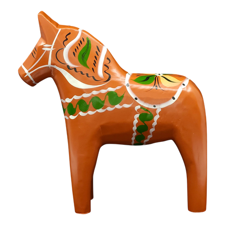 Dala Horse: Old Red Swedish Dala Horse "Gammelröd"  | Nils Olsson | Handcrafted in Sweden (16 cm / 6 in)