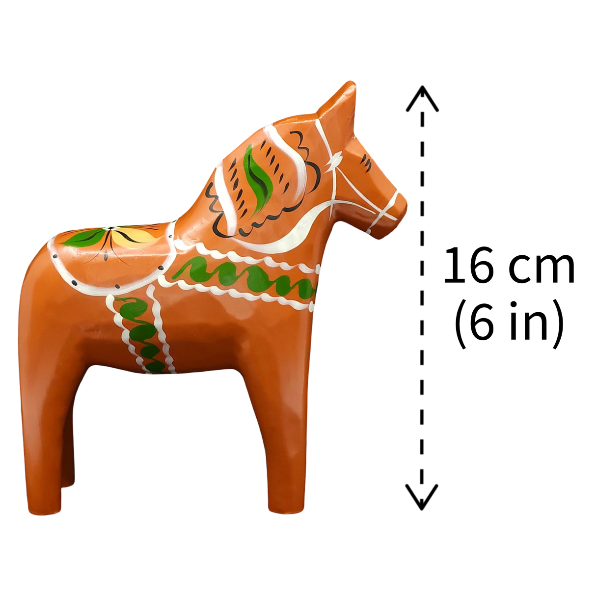 Dala Horse: Old Red Swedish Dala Horse "Gammelröd"  | Nils Olsson | Handcrafted in Sweden (16 cm / 6 in)