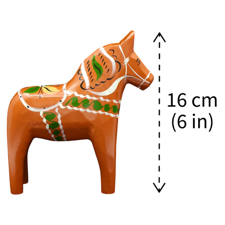 Dala Horse: Old Red Swedish Dala Horse "Gammelröd"  | Nils Olsson | Handcrafted in Sweden (16 cm / 6 in)
