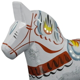 Dala Horse: Gray Swedish Dala Horse "Love Horse / Karlekshasten"  | Nils Olsson | Handcrafted in Sweden (13 cm / 5 in)