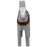 Dala Horse: Gray Swedish Dala Horse "Love Horse / Karlekshasten"  | Nils Olsson | Handcrafted in Sweden (13 cm / 5 in)