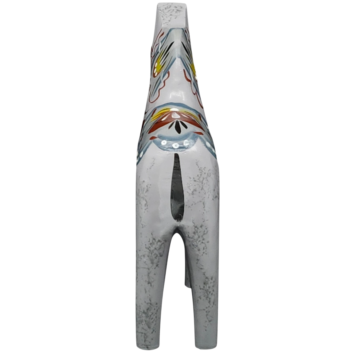 Dala Horse: Gray Swedish Dala Horse "Love Horse / Karlekshasten"  | Nils Olsson | Handcrafted in Sweden (13 cm / 5 in)