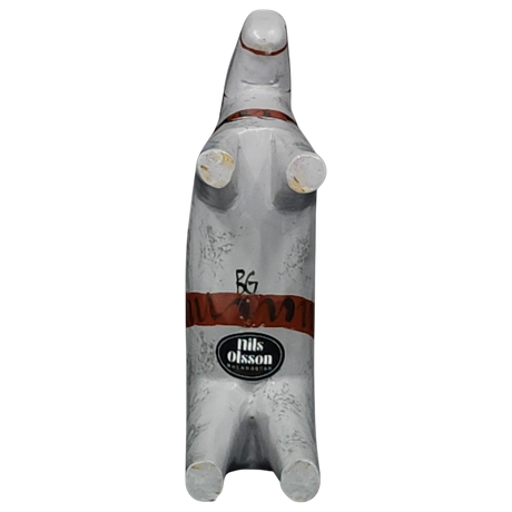 Dala Horse: Gray Swedish Dala Horse "Love Horse / Karlekshasten"  | Nils Olsson | Handcrafted in Sweden (13 cm / 5 in)