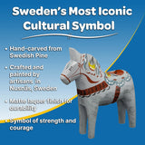 Dala Horse: Gray Swedish Dala Horse "Love Horse / Karlekshasten"  | Nils Olsson | Handcrafted in Sweden (13 cm / 5 in)