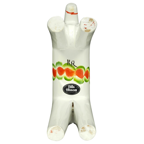 Dala Horse: White Swedish Dala Horse with Multi-Color Kurbits | Handcrafted by Nils Olsson in Sweden