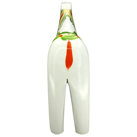 Dala Horse: White Swedish Dala Horse with Multi-Color Kurbits | Handcrafted by Nils Olsson in Sweden