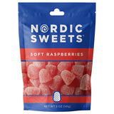 The Nordic Sweets 4-Pack is a classic Scandinavian candy sampler featuring 5 oz (141g) of sugar-coated, raspberry-shaped gummy candies—perfect for adding sweetness to your treat selection.