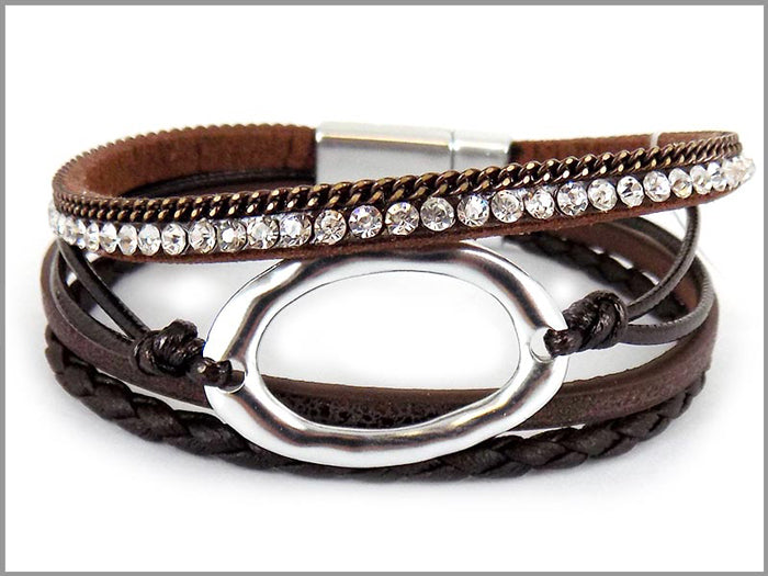 Bracelet: 4 Strand Oval Metal Ring