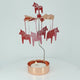 Candle Holder: Red Dala Horses with Rose-Gold Color Candle Holder & Spinner - Pluto Design Angel Chime