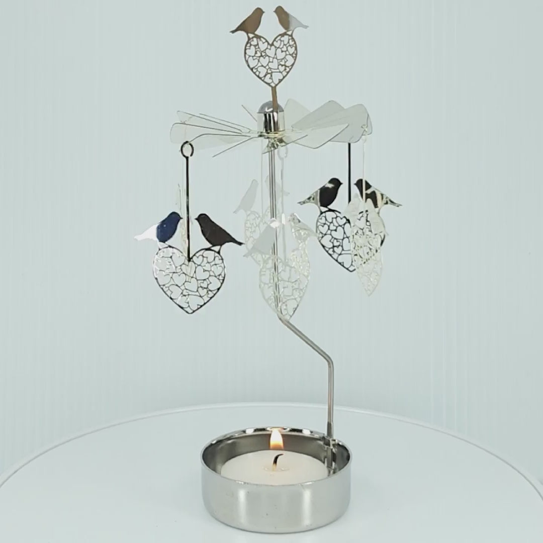 Candle Holder: Pluto Design Bird Heart Rotary Candle Holder