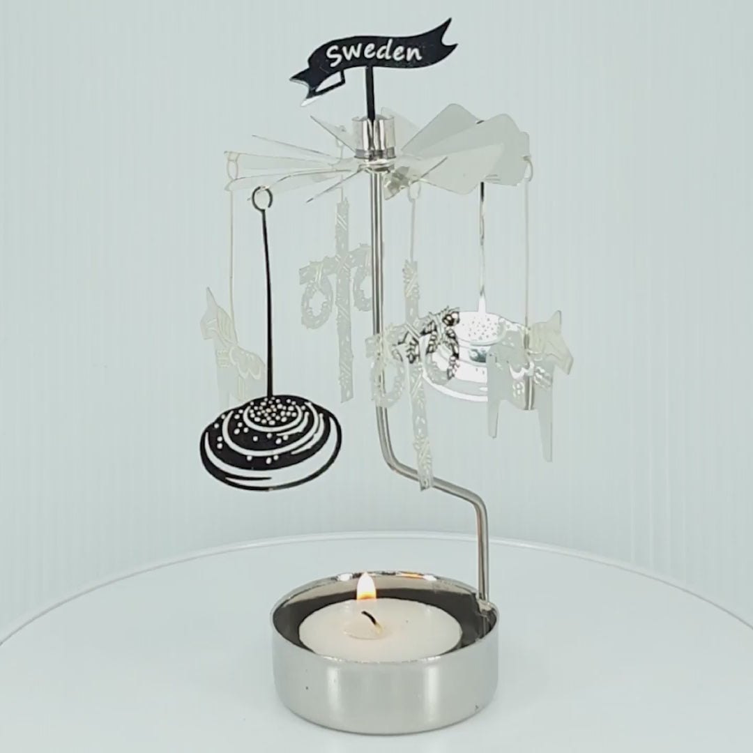 Candle Holder: Pluto Design Like a Swede Rotary Candle Holder Silver