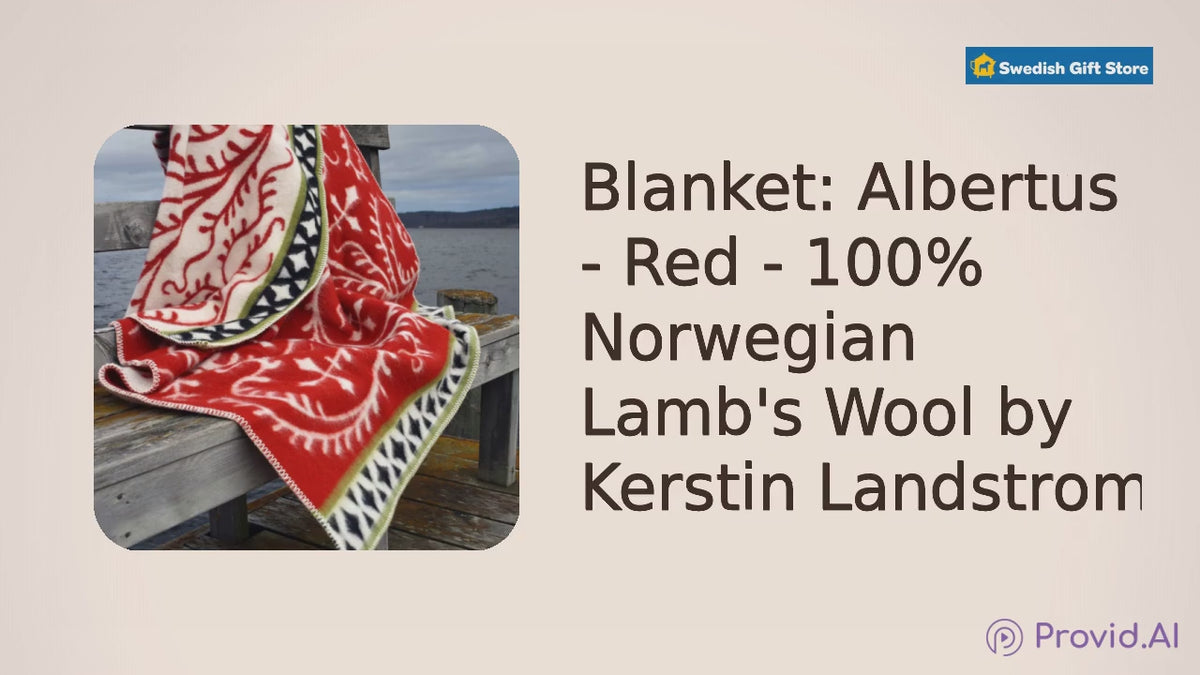 Video of the Albertus Red wool blanket by Kerstin Landström.