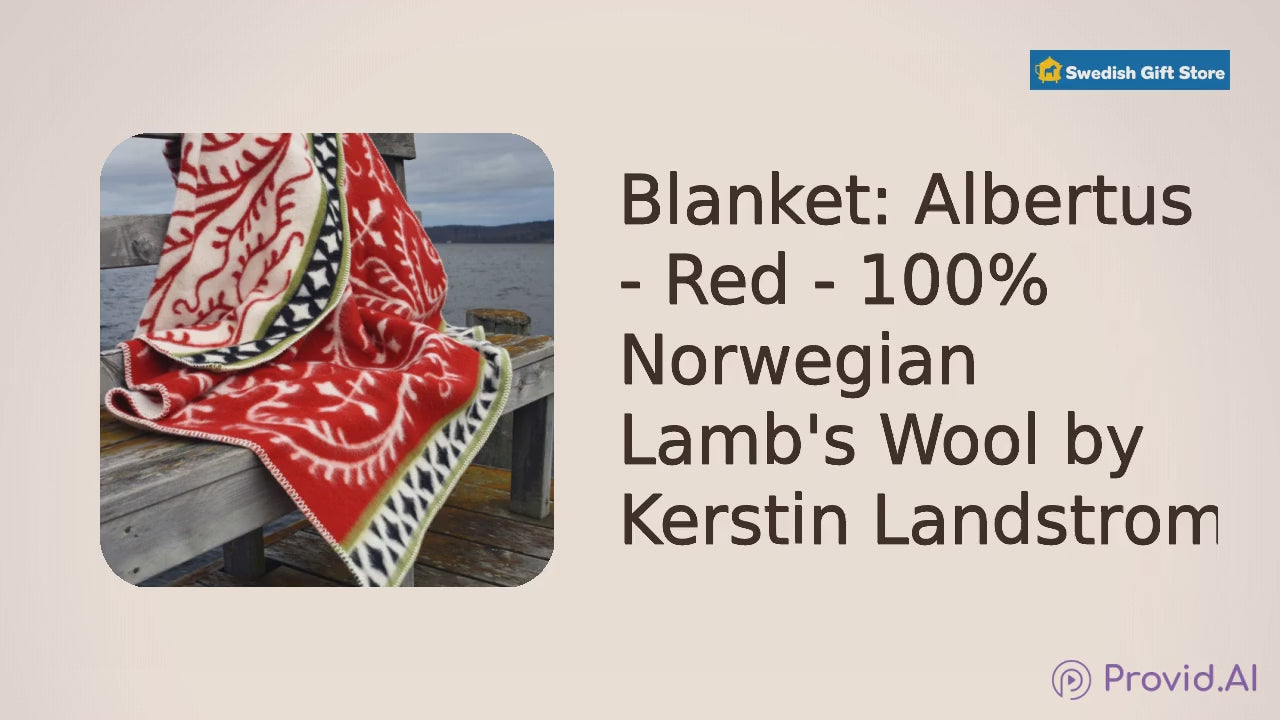 Video of the Albertus Red wool blanket by Kerstin Landström.