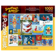 Jigsaw puzzle box showing cartoon Paul Bunyan and Babe the Blue Ox camping, fishing, biking, and canoeing; marked with PuzzleTwist logo and 1000 pieces.