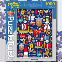 Puzzle: Nordic Love 1000 Piece "Something's Amiss!" PuzzleTwist Jigsaw Puzzle by Cindy Lindgren
