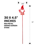 Garden Stake: Red Tomte - Gnome Metal Garden Stake (30" Height)