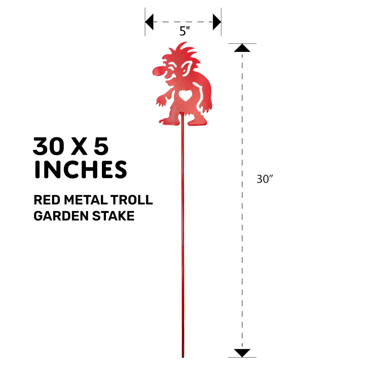 Garden Stake: Red Troll Garden Stake (30" Height)