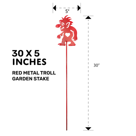 Garden Stake: Red Troll Garden Stake (30" Height)