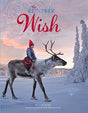 In a snowy landscape, a child dressed in winter attire gently sits atop a standing reindeer, with "Reindeer Wish" captivating young readers at the top of the image.