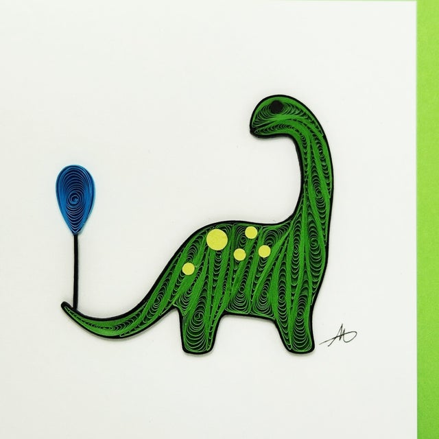 Cards: Dinosaur with Balloon Quilling