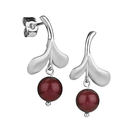 Introducing our Lingonberry Silver Earrings, featuring a unique Scandinavian design. These silver earrings showcase a delicate leaf motif paired with dangling red spheres resembling lingonberries, making them a standout piece from Finnfeelings jewelry.