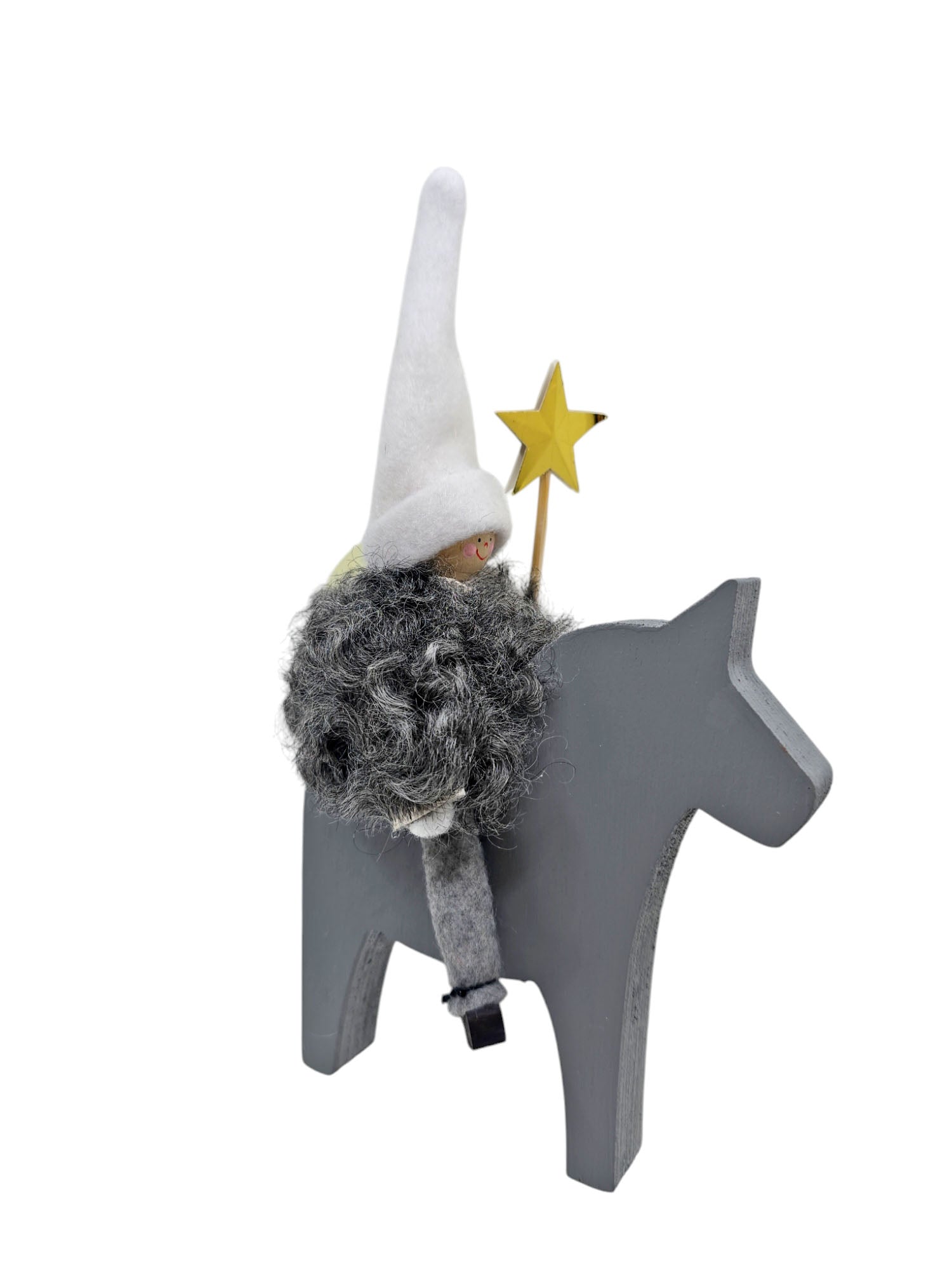 Figurine: Staffan Stalledrang on a Grey Horse - Star Boy on Horse