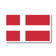 Sticker with a red background and a white Scandinavian cross extending to the edges, resembling the Danish flag.