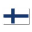 Decal showing the blue Nordic cross of Finland on a white background, placed on a light grey surface with a faint shadow visible beneath.
