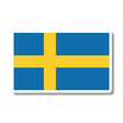 Sticker with a blue background and a yellow Nordic cross extending to the edges, representing the Swedish flag.