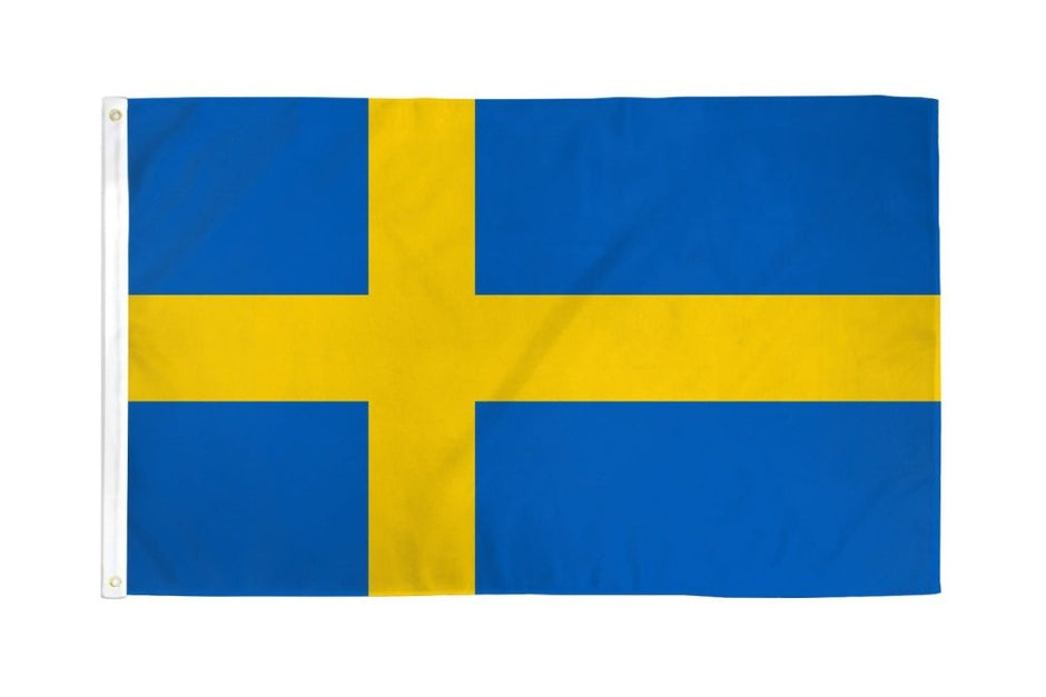 The Flag: Sweden Flag – Polyester National Flag (2x3) displays a yellow Nordic cross on blue, made from weather-resistant polyester for lasting durability.