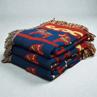 Blanket: Swedish Dala Horse 100% Cotton Woven Blanket 50"x60"