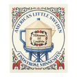 Swedish-style dishcloth featuring a water tower with “Välkommen till Lindström,” floral patterns, and “Americas Little Sweden” text.