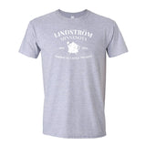 The Tee: Lindstrom Minnesota EST 1894 - Americas Little Sweden features white text and a Swedish Dala horse, celebrating Lindstrom’s proud Swedish heritage.
