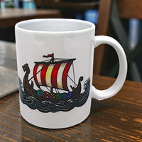 Mug: Viking Longship Mug | 11 oz Ceramic Coffee Mug | Swedish Gift Store