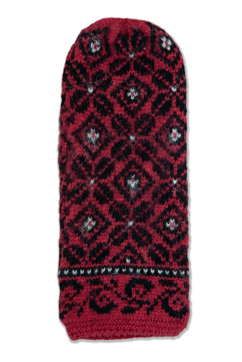Moliden V1, Knitted Mittens: One Size / Dark Red