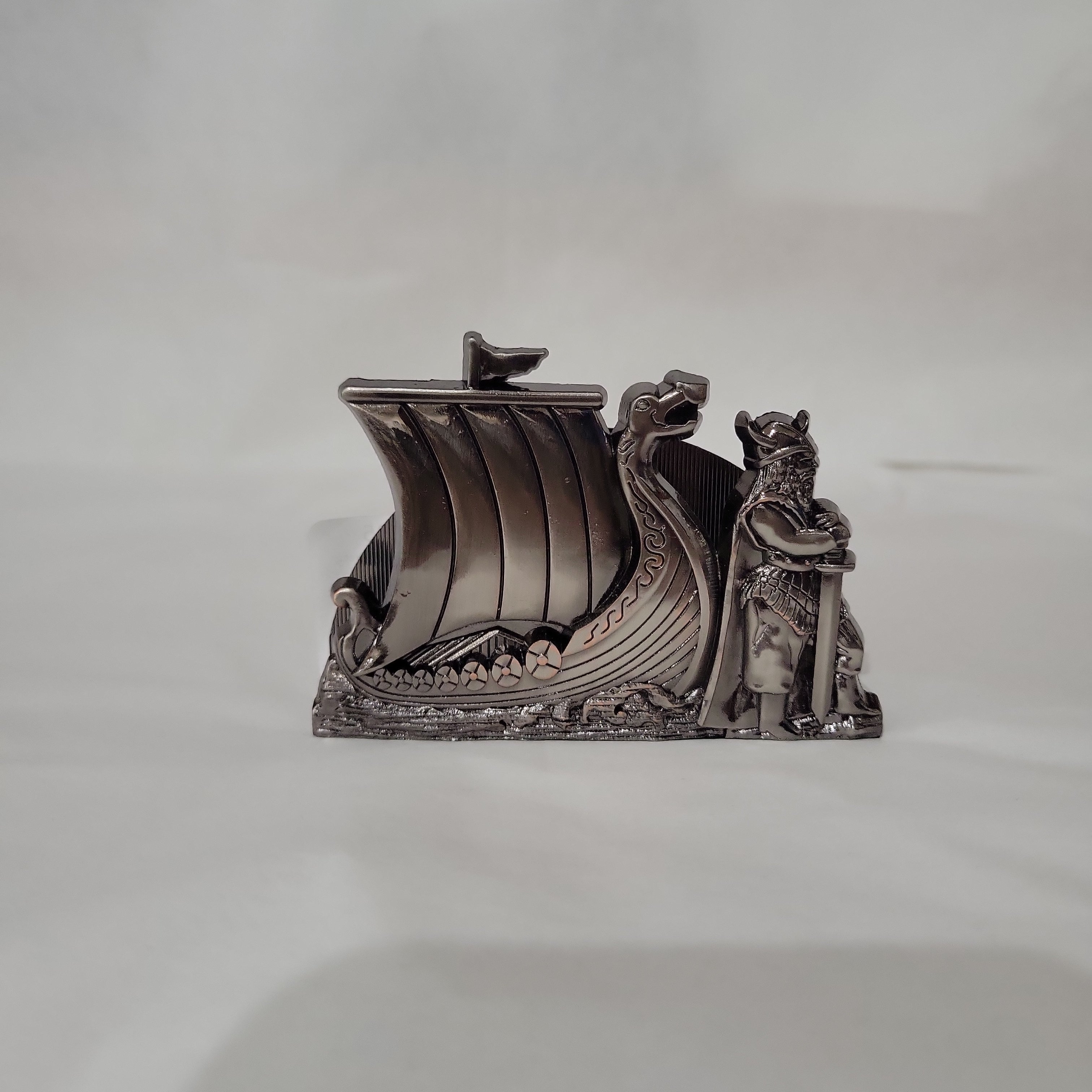 Letter Holder: Pewter Viking Ship Note Holder