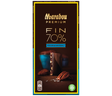 A Marabou Fin 70% Pekkan & Havssalt (100g) bar, dark chocolate with pecans and sea salt, shown with a piece revealing visible nuts and salt, next to whole pecans.