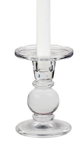 Candle Holder: Glass Dual-Size Candle Holder (5")