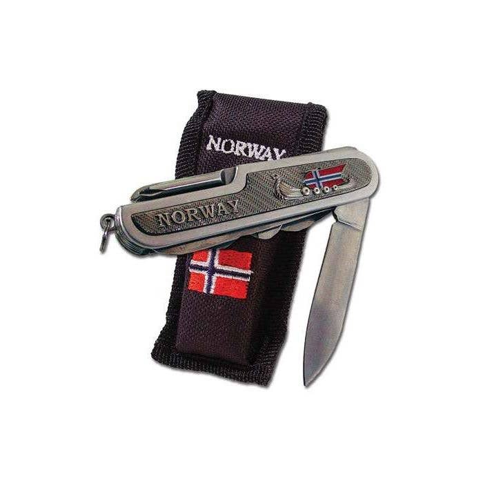 Pocket Knife: Viking Ship- Norway Flag w/Holder