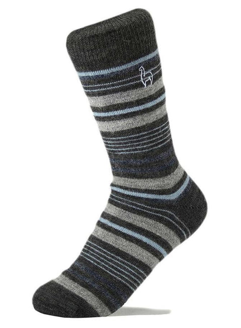 Socks: Alpaca Socks - Stripe - Azul Med