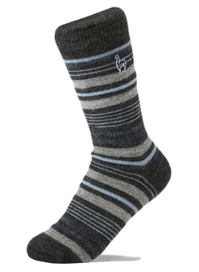 Socks: Alpaca Socks - Stripe - Azul Large