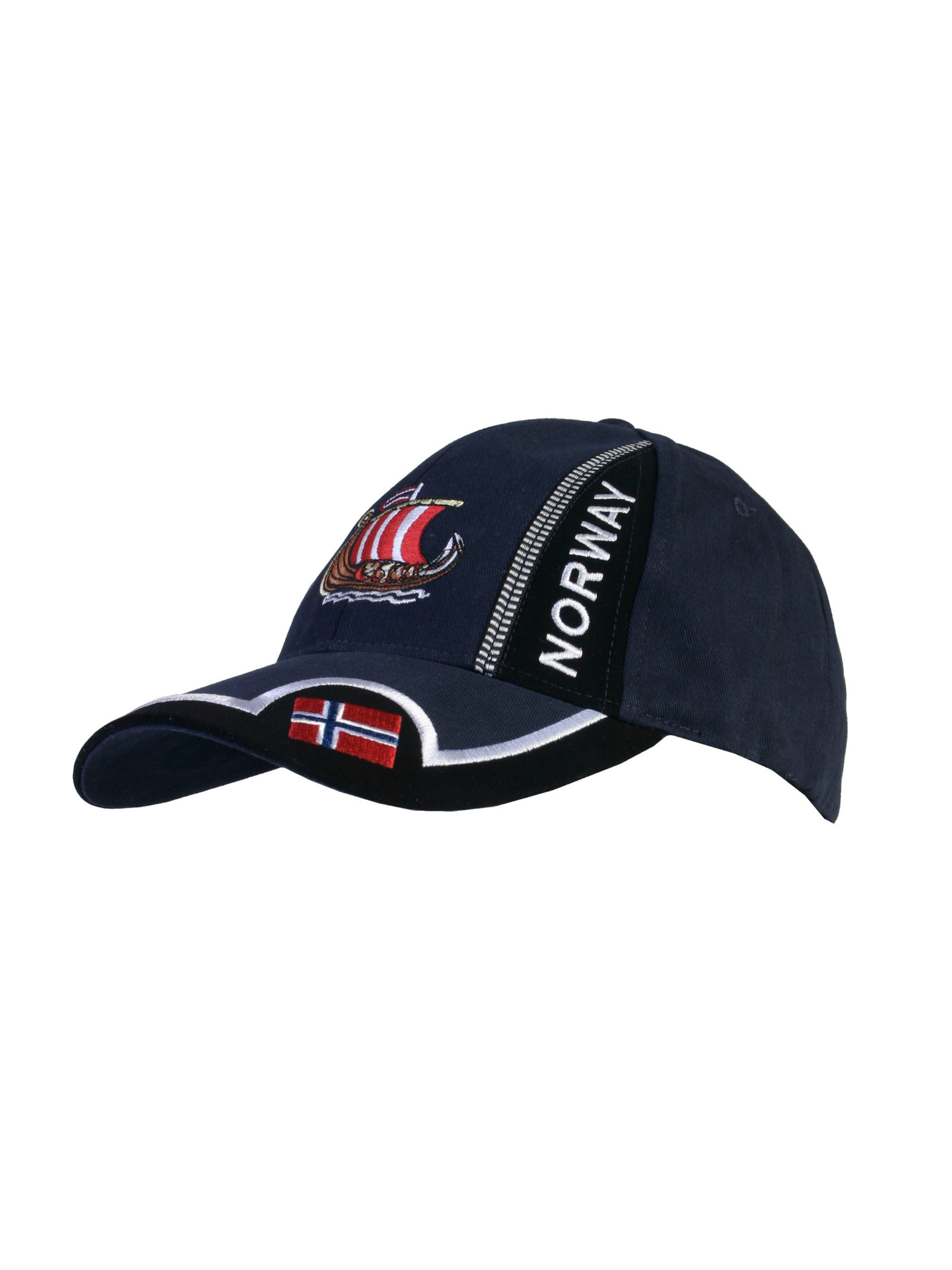 Hat: Viking Ship / Norway / Flag Embroidered Baseball Cap